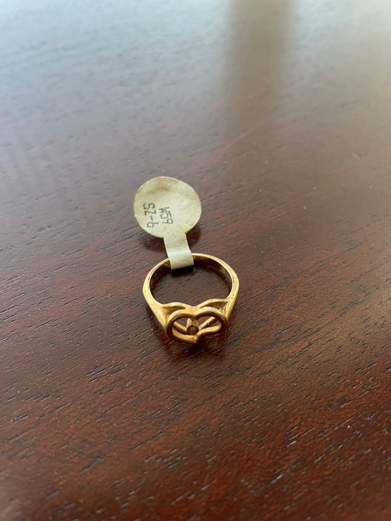 18 Kt Gold Electroplate Heart Ring
